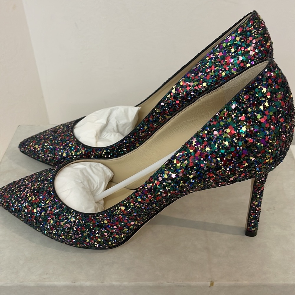 NIB Jimmy Choo Women Romy 85 pointed-toe pumps BOHO -MIX, Size 39
